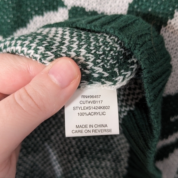 Stitch & Pine Retro Abstract Green Swirls Bodycon Tank Top Sweater Dress Size L - Picture 6 of 7